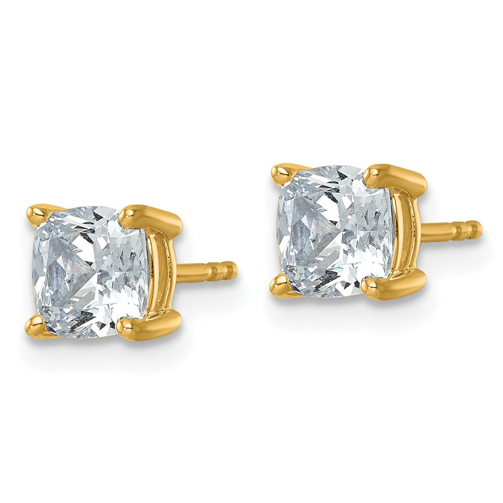 Lab Grown Diamond VS+ F+ Cushion Complete Four Prong Stud Earrings