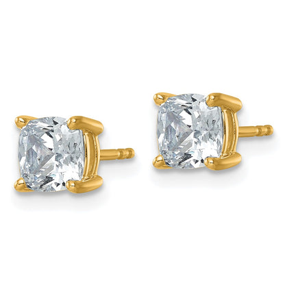 Lab Grown Diamond VS+ F+ Cushion Complete Four Prong Stud Earrings