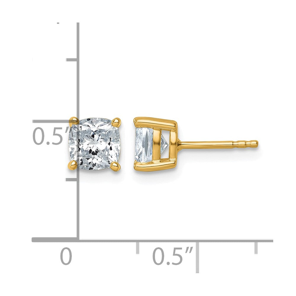 Lab Grown Diamond VS+ F+ Cushion Complete Four Prong Stud Earrings