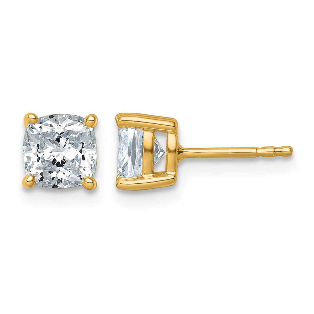 Lab Grown Diamond VS+ F+ Cushion Complete Four Prong Stud Earrings