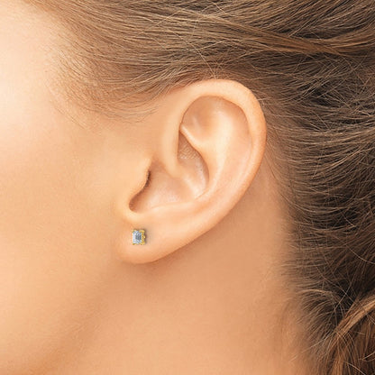 Lab Grown Diamond VS/SI+ G+ Emerald Complete Four Prong Stud Earrings
