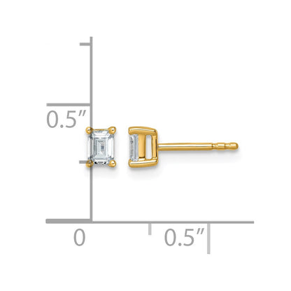 Lab Grown Diamond VS/SI+ G+ Emerald Complete Four Prong Stud Earrings