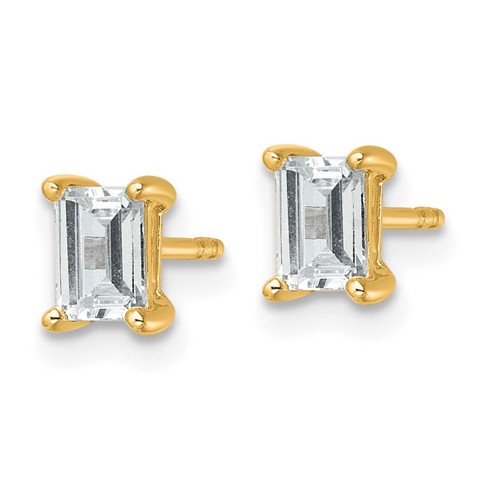 Lab Grown Diamond VS/SI+ G+ Emerald Complete Four Prong Stud Earrings