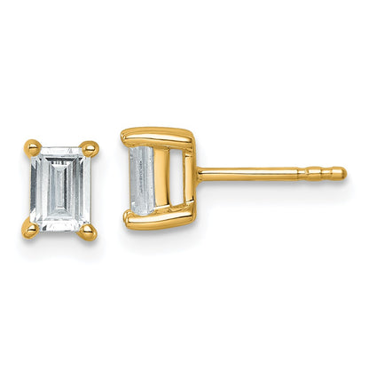 Lab Grown Diamond VS/SI+ G+ Emerald Complete Four Prong Stud Earrings