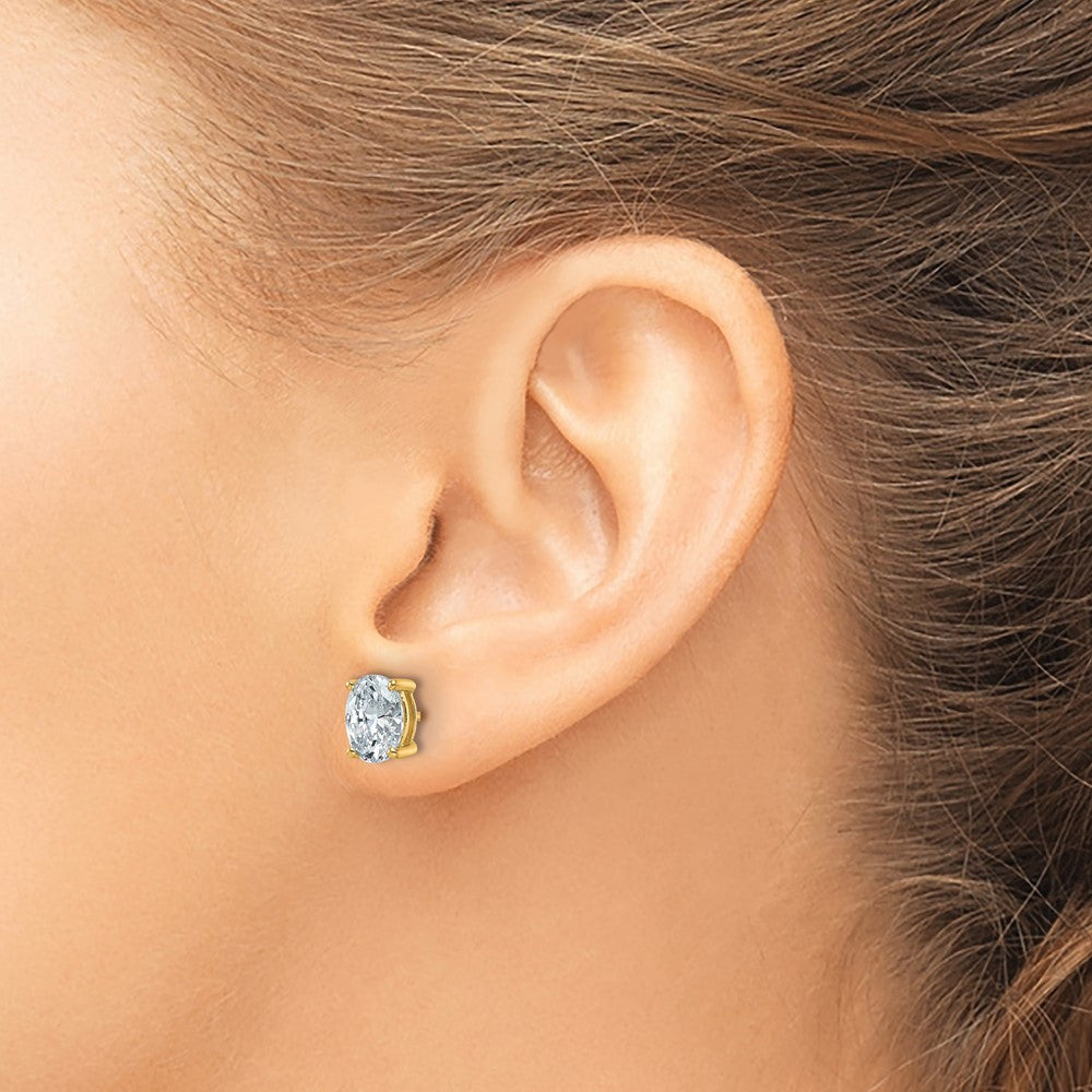 Lab Grown Diamond VS/SI+ G+ Complete Oval Four Prong Stud Earrings