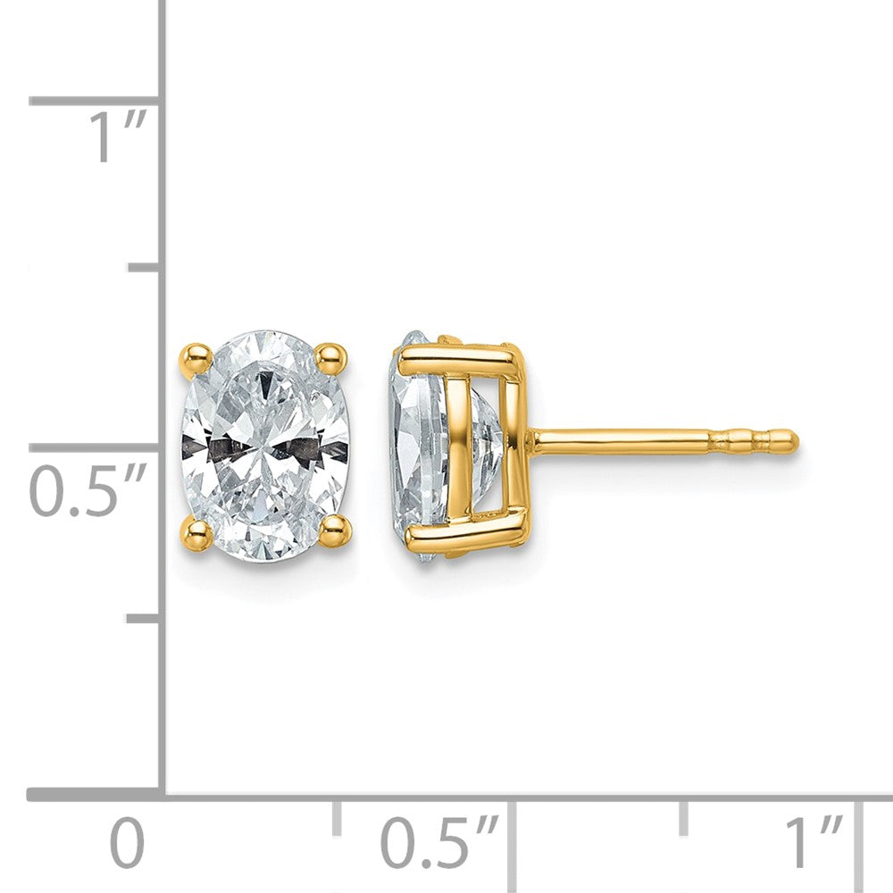 Lab Grown Diamond VS/SI+ G+ Complete Oval Four Prong Stud Earrings