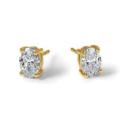 Lab Grown Diamond VS/SI+ G+ Complete Oval Four Prong Stud Earrings
