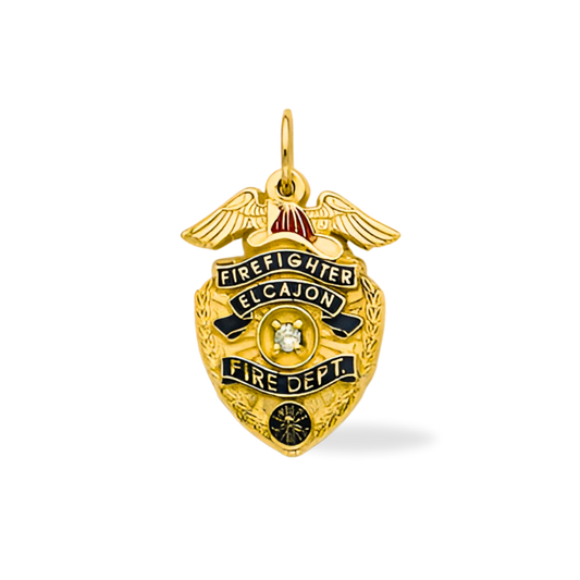 El Cajon Fire Department Medium Badge Pendant - Gold