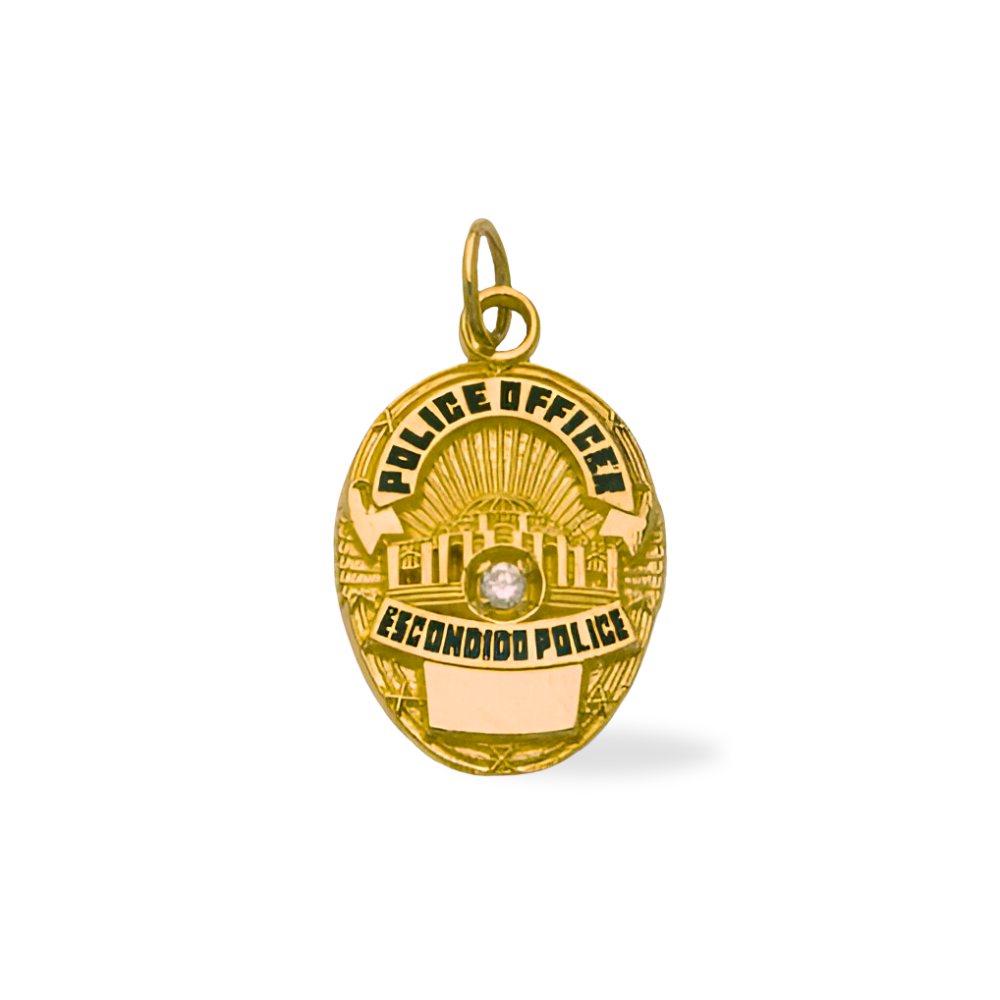 Escondido Police Department Medium Badge Pendant - Gold