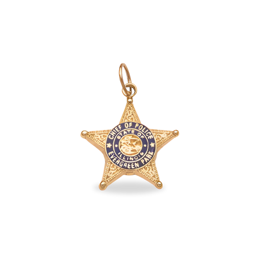 Evergreen Park Police Department Small Badge Pendant - Gold