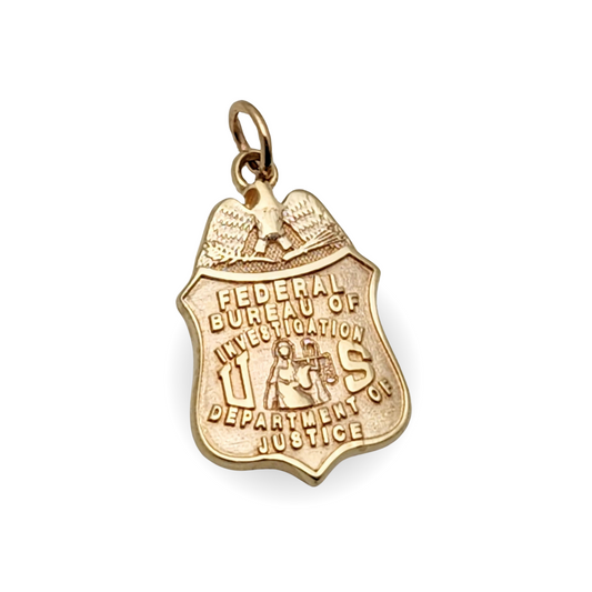 F.B.I Badge Pendant - Gold