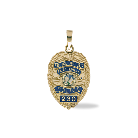 Fayetteville Police Department Badge Pendant - Gold & Two Tone