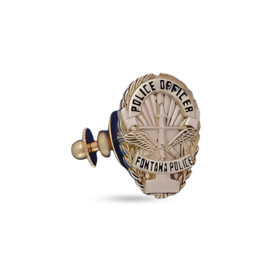 Fontana Police Department Small Badge Pendant Pin - Gold