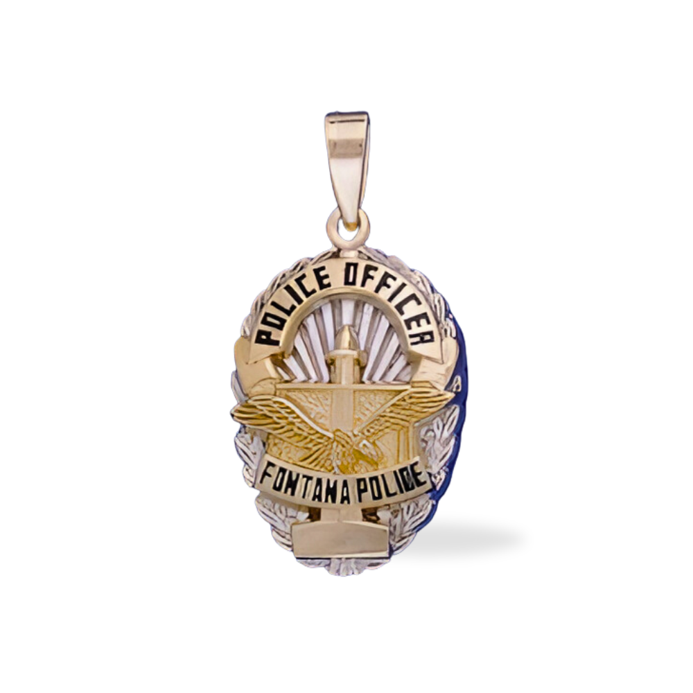 Fontana Police Department Small Badge Pendant - Gold