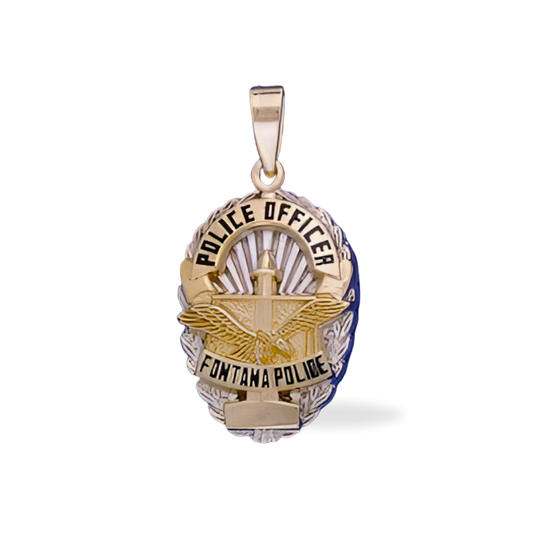 Fontana Police Department Medium Badge Pendant - Gold
