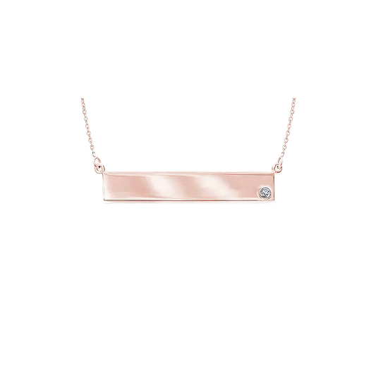Popular Bar Necklace - Gold & Diamond