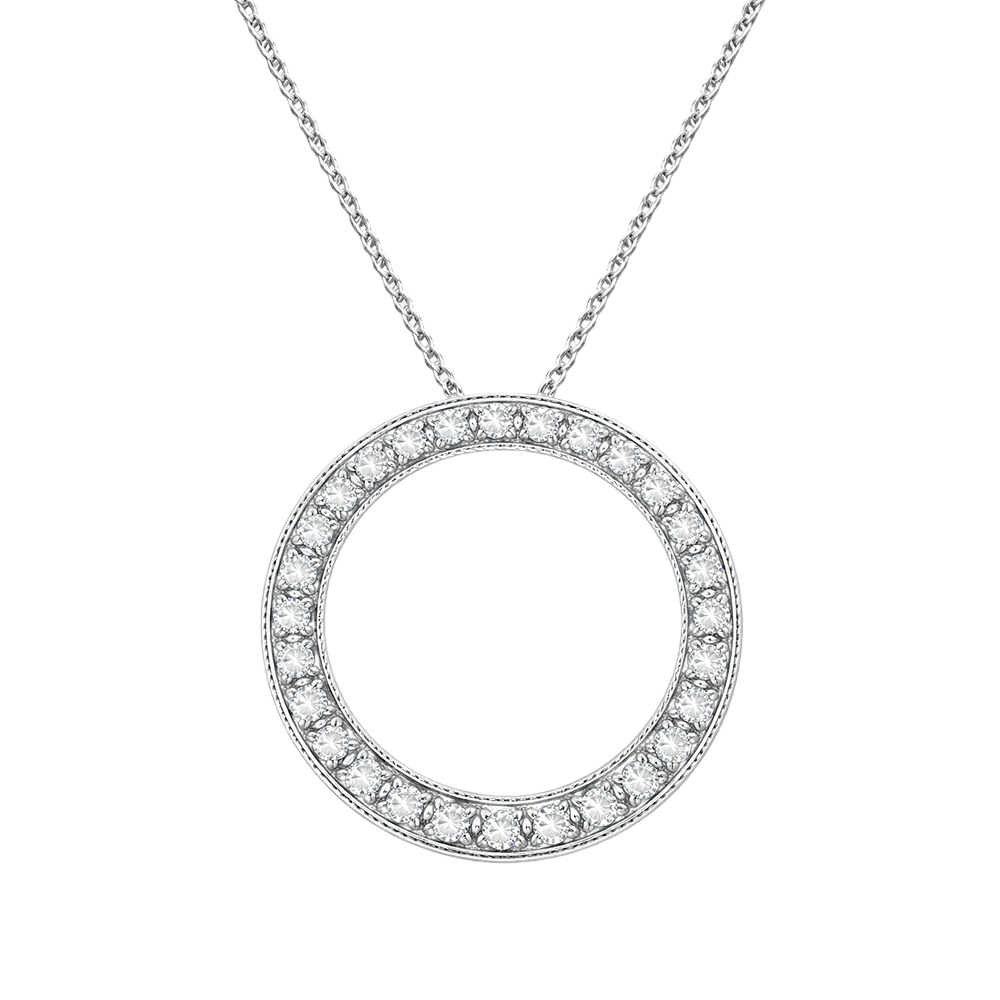 Circle Pendant - Diamond & Yellow Gold