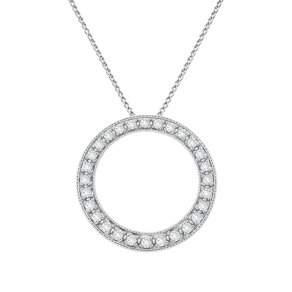 Circle Pendant - Diamond & Yellow Gold