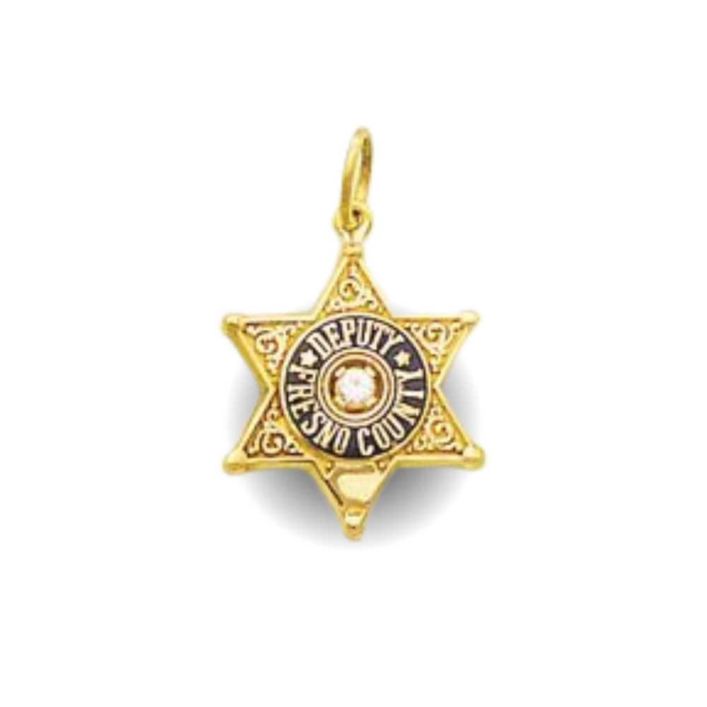 Fresno County Sheriff Department Small Badge Pendant Star - Gold