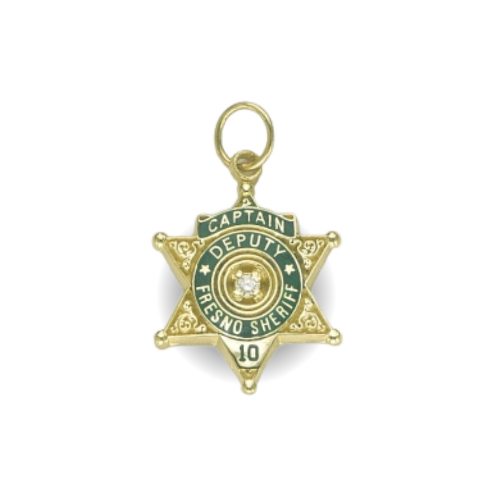 Fresno County Sheriff Department Small Badge Star Pendant - Gold
