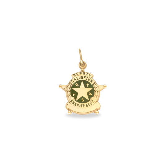Galveston Sheriff Department Small Badge Pendant - Gold