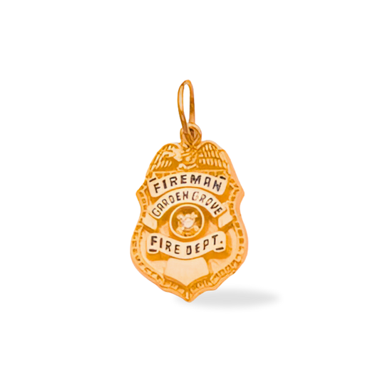 Garden Grove Fire Department Small Badge Pendant - Gold