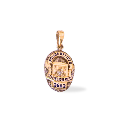 Garden Grove Police Department Small Badge Pendant - Gold