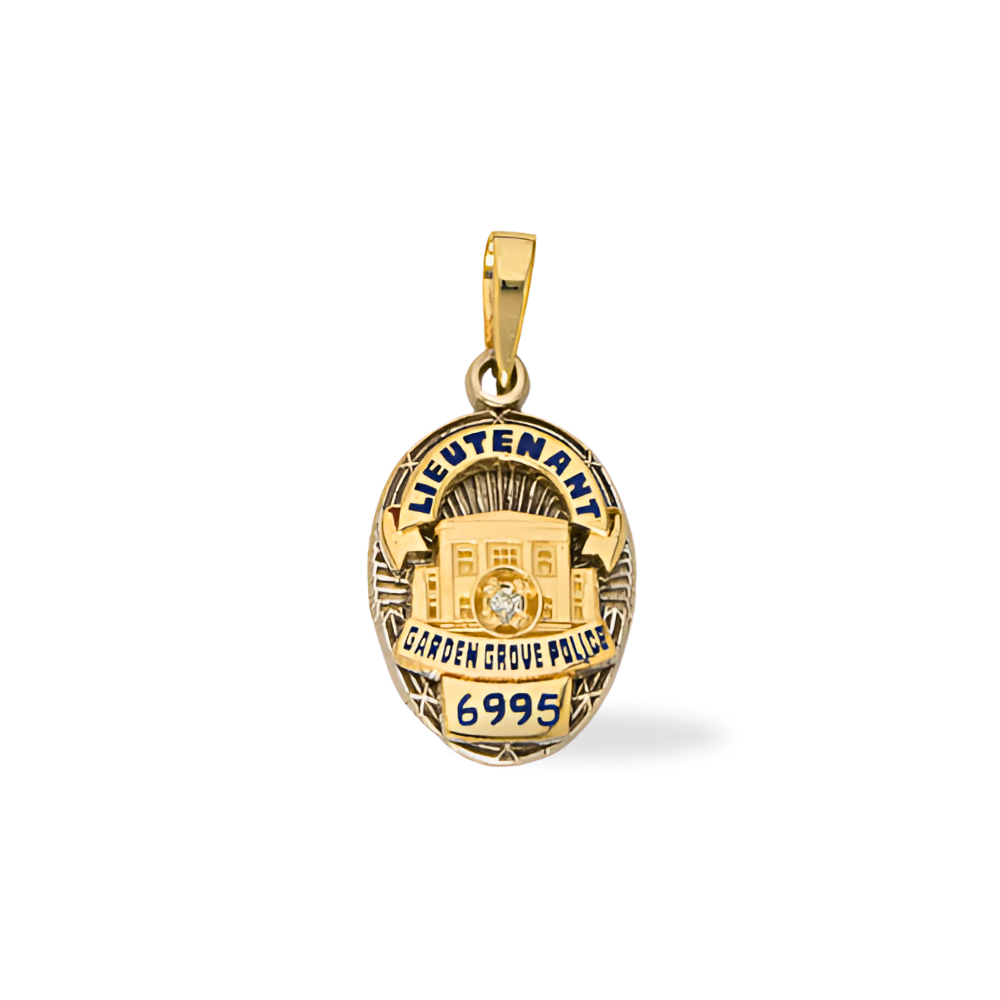 Garden Grove Police Department Medium Badge Pendant - Gold