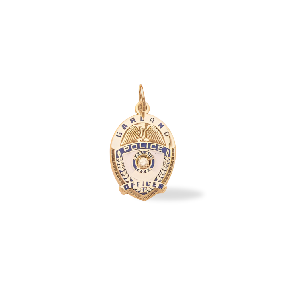 Garland Police Department Small Badge Pendant - Gold