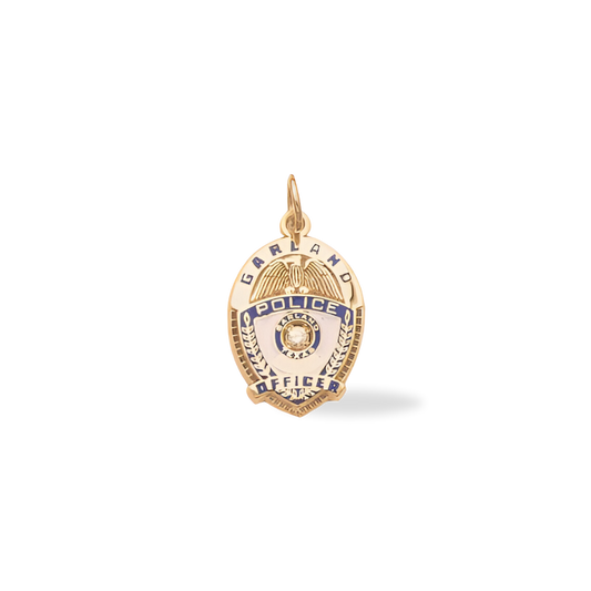 Garland Police Department Medium Badge Pendant - Gold