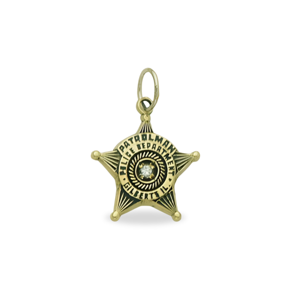 Gilberts Police Department Small Badge Star Pendant - Gold