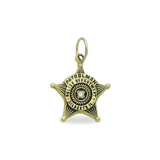 Gilberts Police Department Small Badge Star Pendant - Gold
