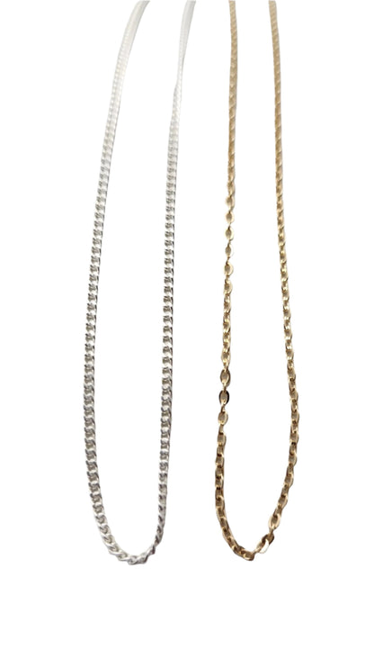 White & Yellow Gold Plated Chains