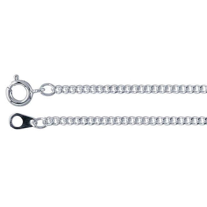 Diamond Cut Curb Chain in White or Yellow Gold Plate