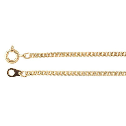 Diamond Cut Curb Chain in White or Yellow Gold Plate