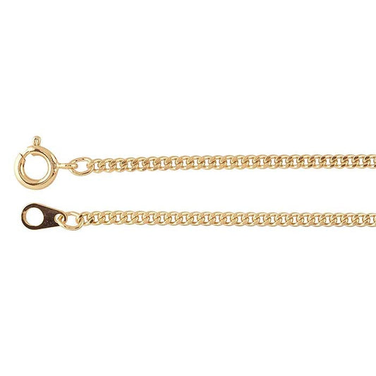 Diamond Cut Curb Chain in White or Yellow Gold Plate