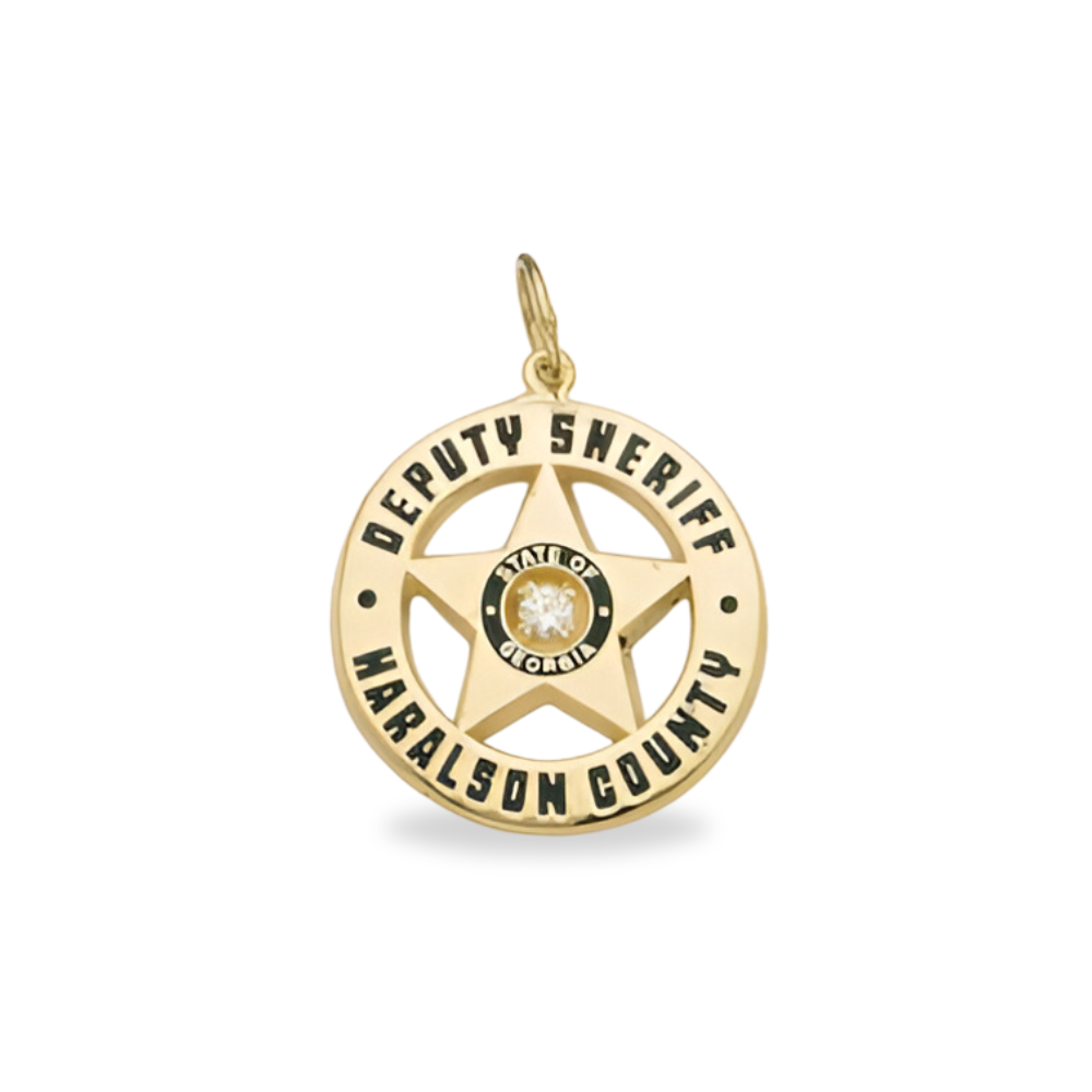 Haralson County Sheriff Department Medium Badge Pendant - Gold