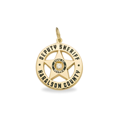 Haralson County Sheriff Department Medium Badge Pendant - Gold