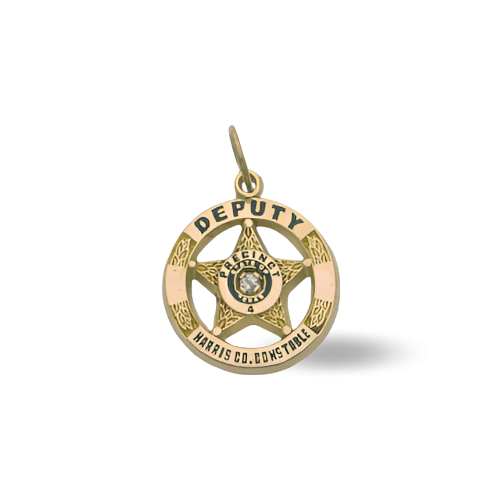 Harris County Constable Small Badge Pendant - Gold