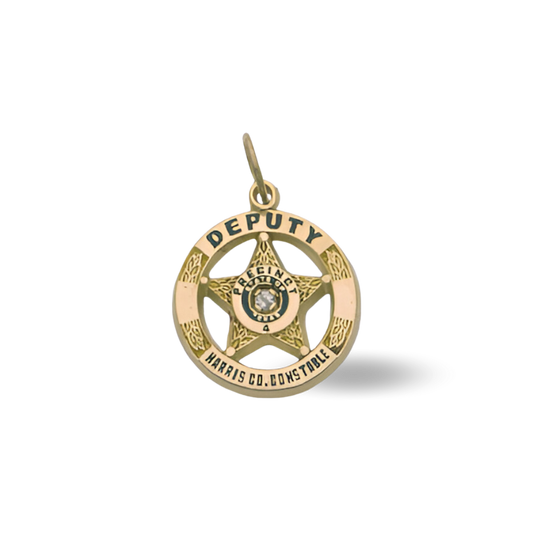 Harris County Constable Small Badge Pendant - Gold