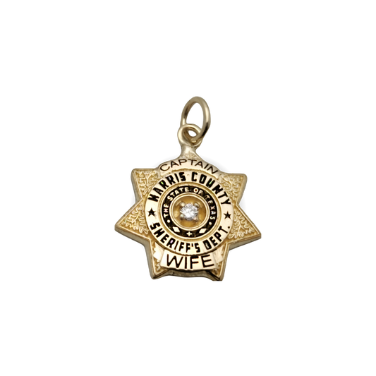 Harris County Sheriff Department Medium Badge Pendant - Gold