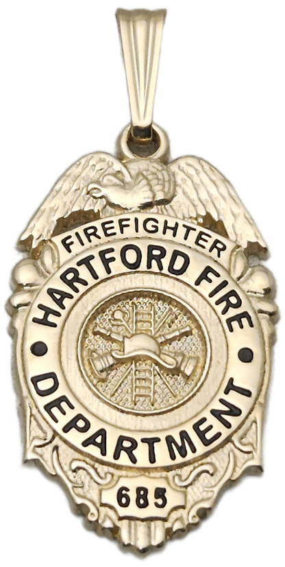 Hartford CT Fire Department Badge Pendant