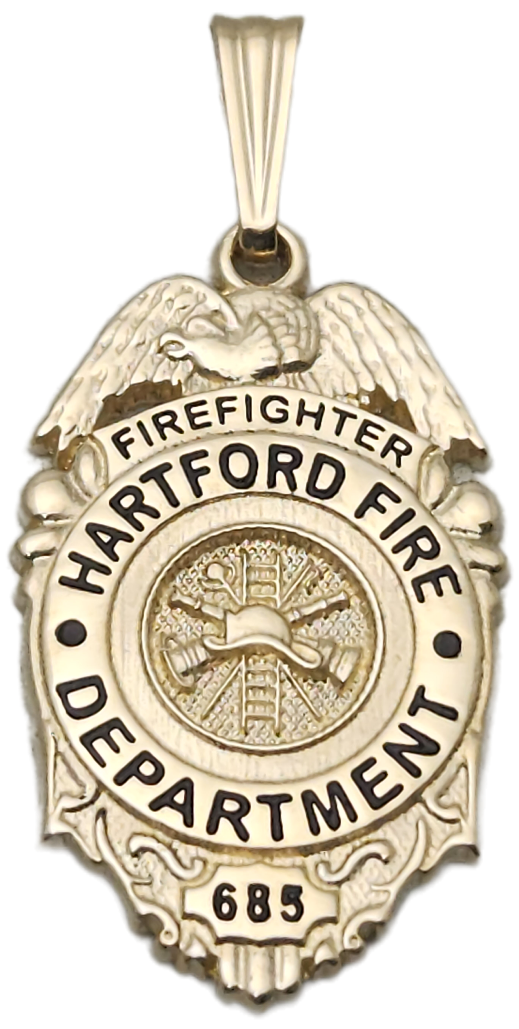 Hartford CT Fire Department Badge Pendant