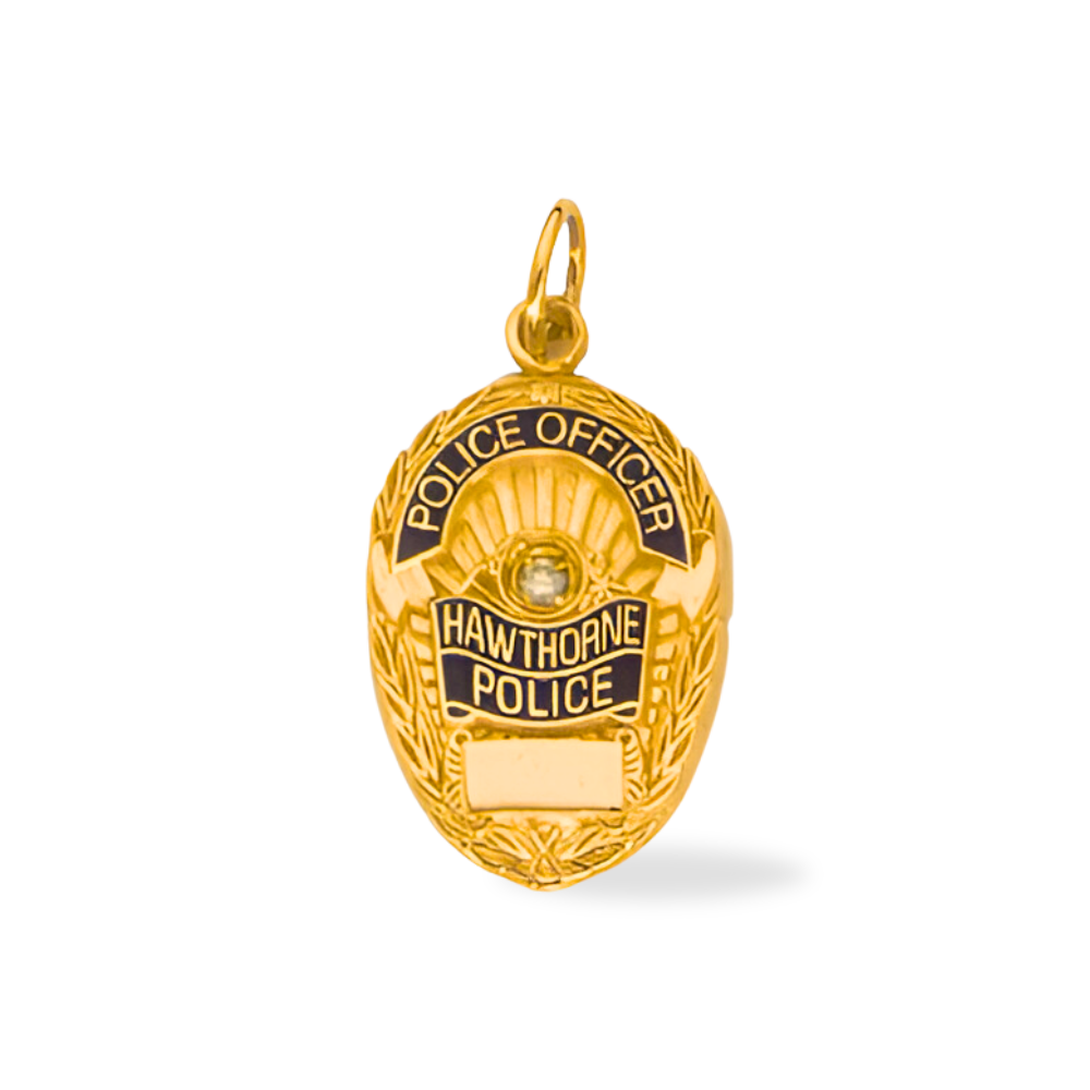 Hawthorne Police Department Medium Badge Pendant - Gold