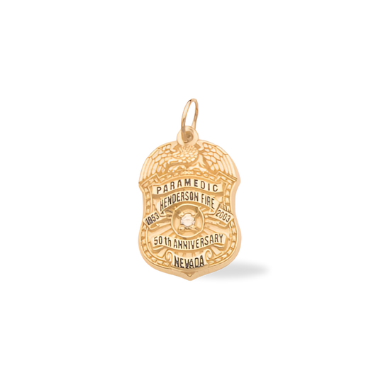 Henderson Fire Department Medium Badge Pendant - Gold