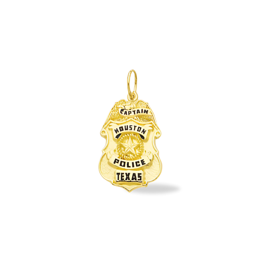 Houston Police Department Small Badge Pendant - Gold