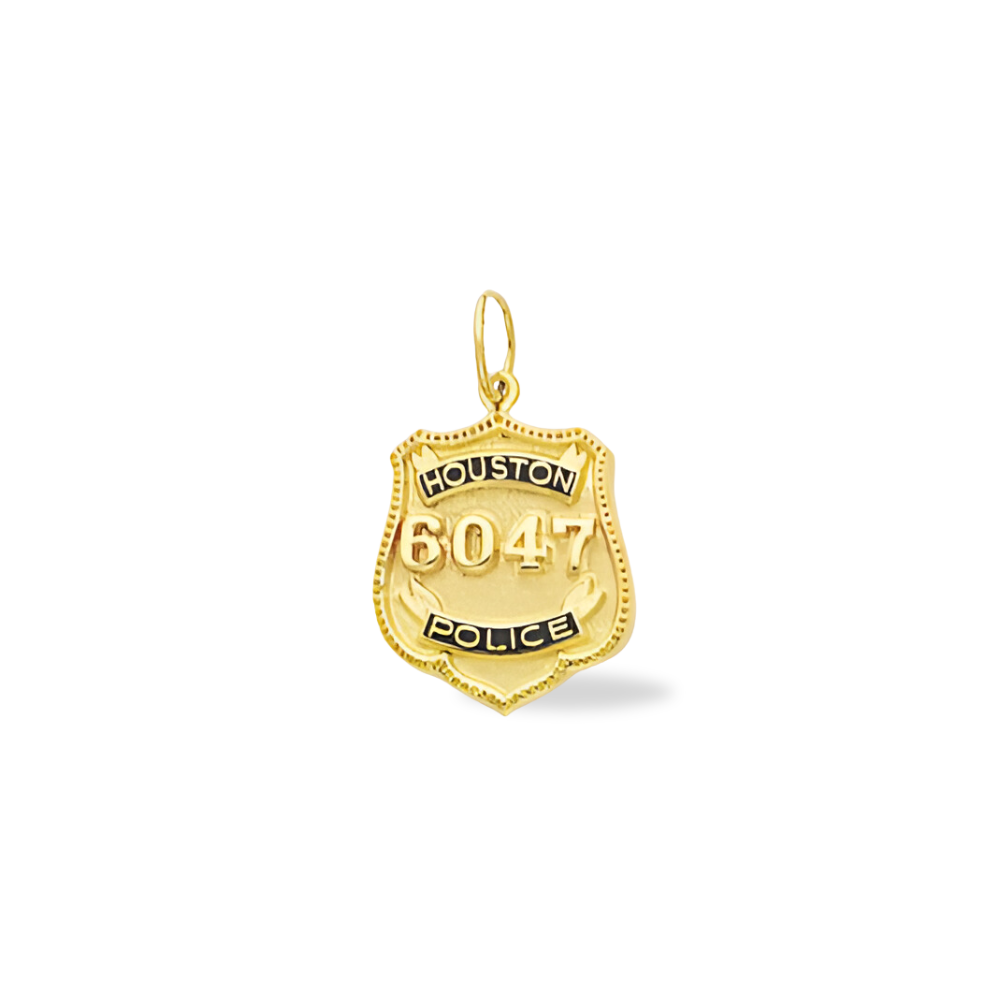 Houston Police Department Small Badge Pendant - Gold