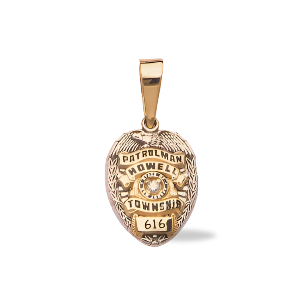 Howell Township Police Department Med Badge Pendant - Two Tone