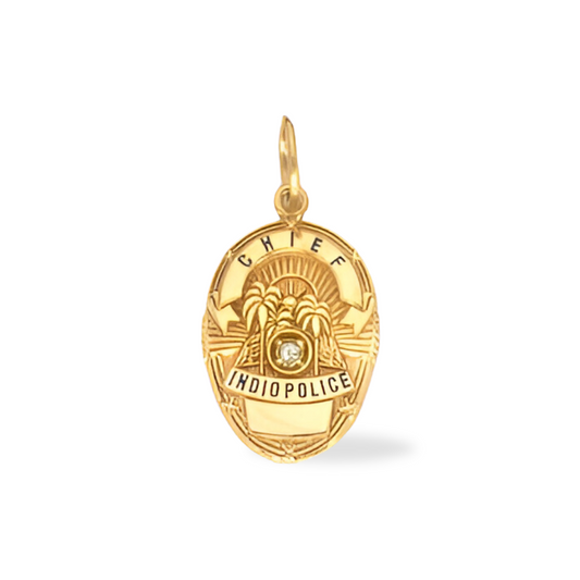 Indio Police Department Small Badge Pendant - Gold
