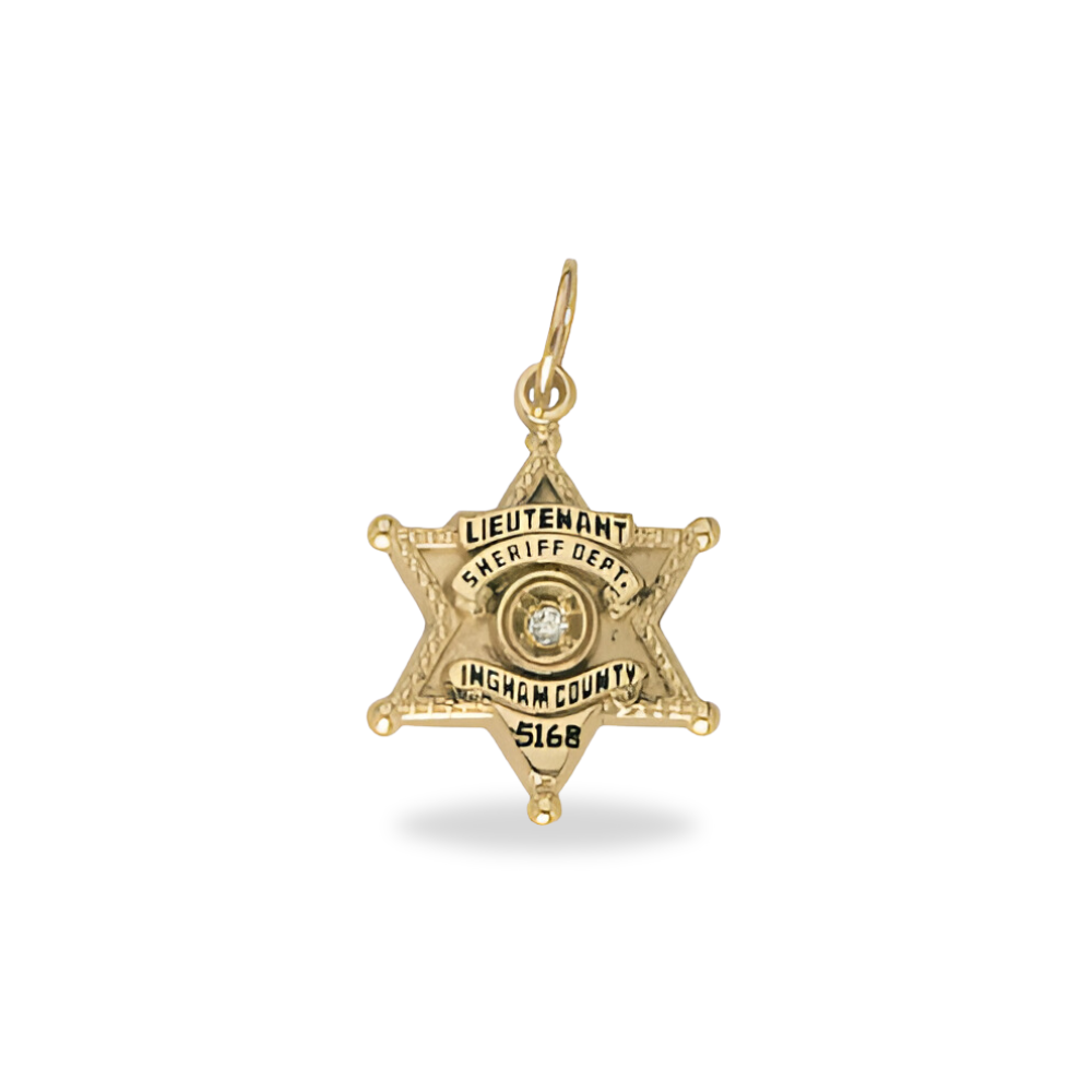 Ingham County Sheriff Department Small Badge Pendant - Gold